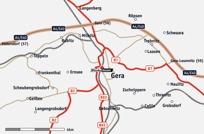 Kontakt & Anfahrt Waterbed Discount Gera